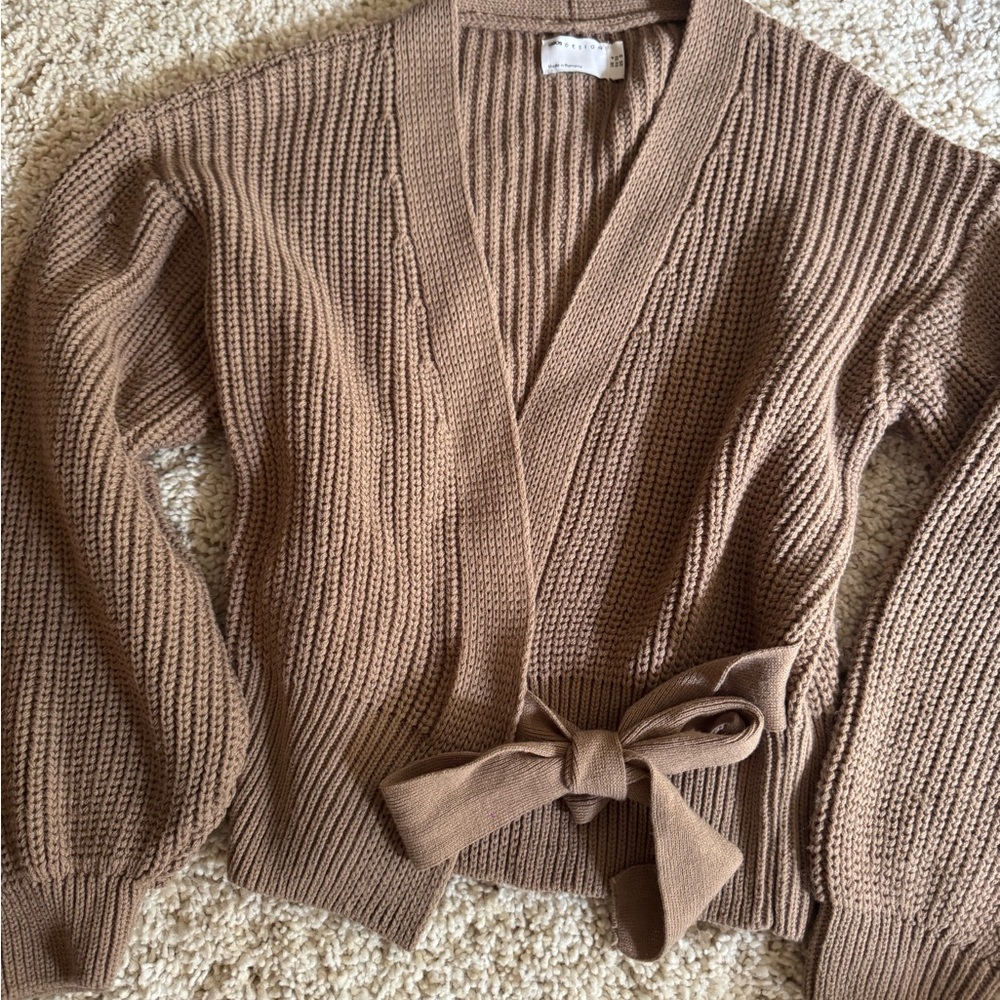 ASOS Brown Knit Sweater with Tie